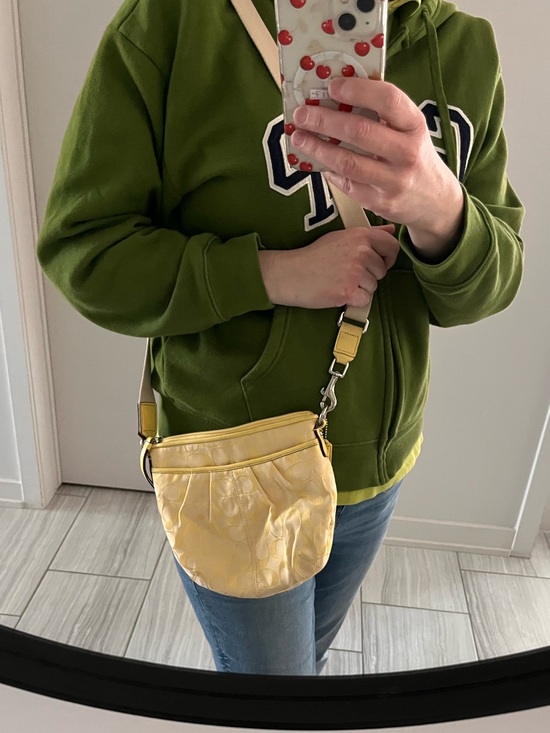 Coach Handbags - Coach y2k Yellow canvas compact shoulder bag or small crossbody